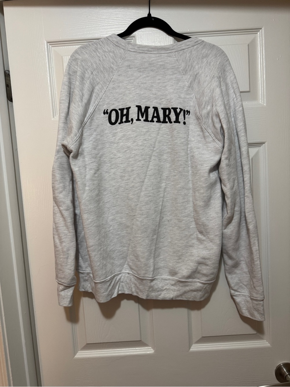 “Oh Mary” Light Gray Crewneck Sweatshirt with Jinkx Monsoon Portrait - Picture 4 of 5